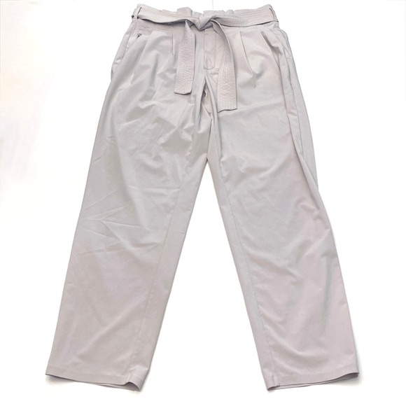 Athleta Pants - Athleta Skyline II Pant Womens 8‎ Beige Paperbag Pleated Front Athleisure Tie